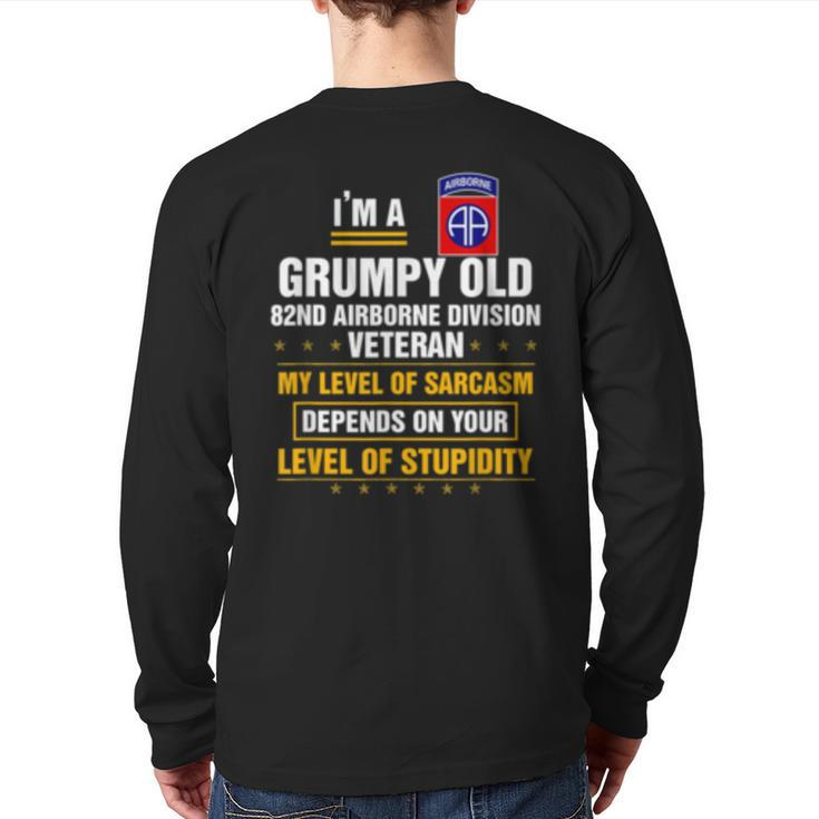 I'm A Grumpy Old 82Nd Airborne Division Veteran Back Print Long Sleeve T-shirt
