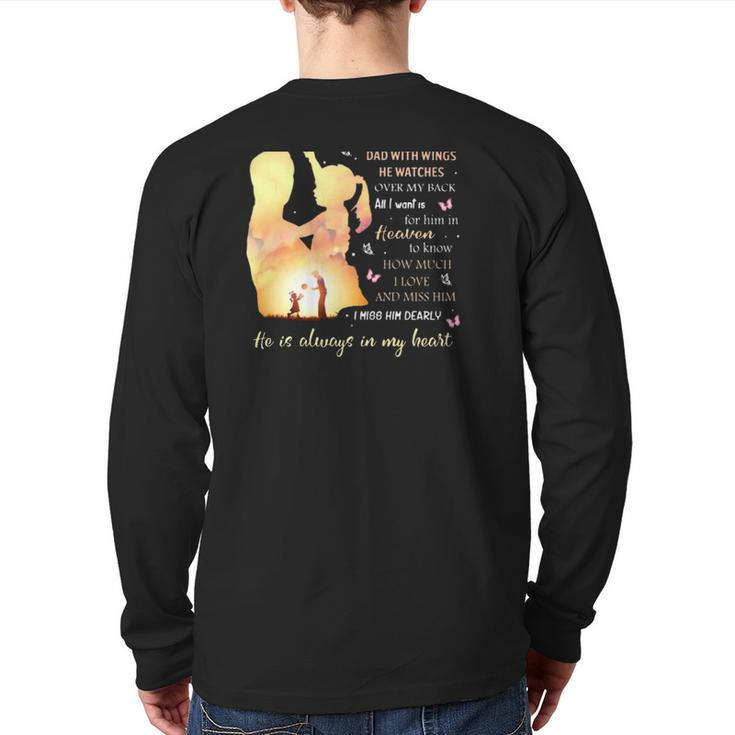 I'm Not A Fatherless Daughter I Am A Daughter To A Dad In Heaven Back Print Long Sleeve T-shirt