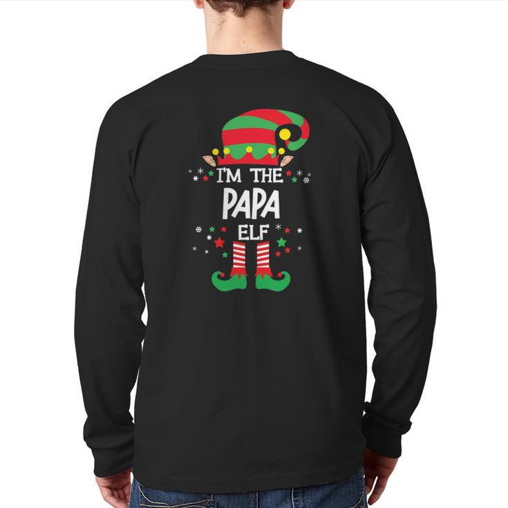 I'm The Papa Elf Group Matching Christmas Pajama Back Print Long Sleeve T-shirt