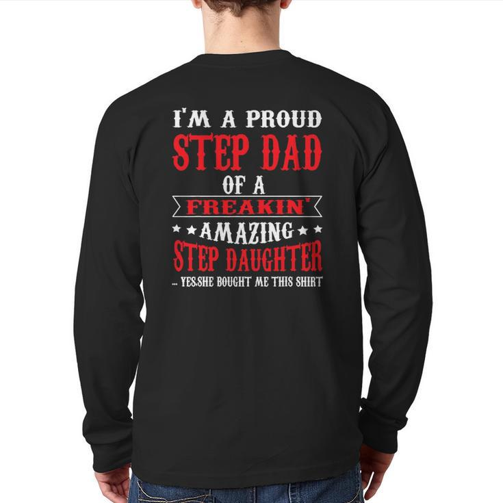 I'm A Proud Stepdad Of A Freaking Amazing Father's Day Back Print Long Sleeve T-shirt