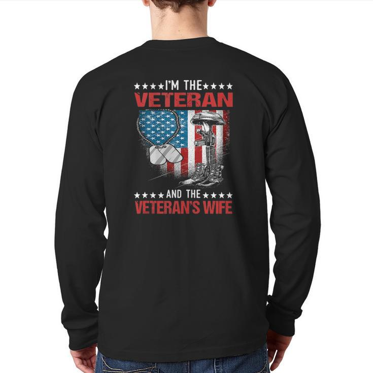 I'm The Veteran And The Veteran's Wife Female Veterans Back Print Long Sleeve T-shirt