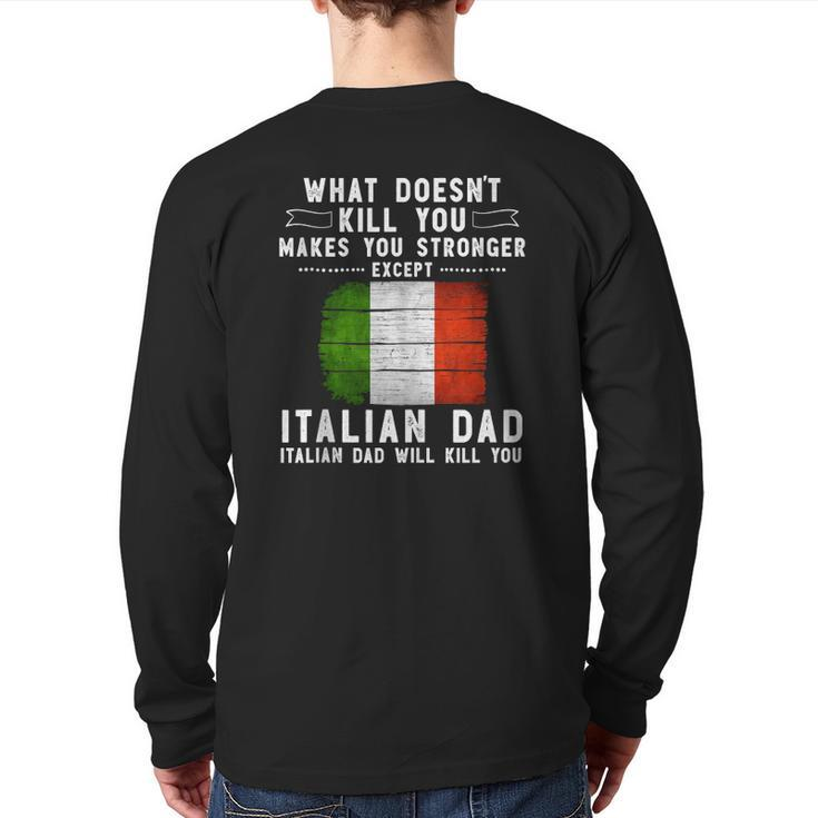 Italy Dad For Men Father's Day Tank Top Back Print Long Sleeve T-shirt