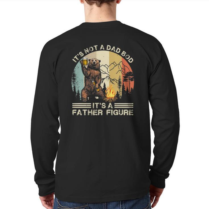 It's Not A Dad Bod It's Father Figure Bear Beer Retro Back Print Long Sleeve T-shirt