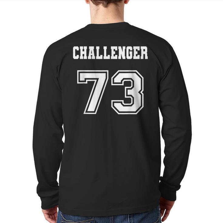 Jersey Style Challenger 73 1973 Old School Muscle Car Back Print Long Sleeve T-shirt