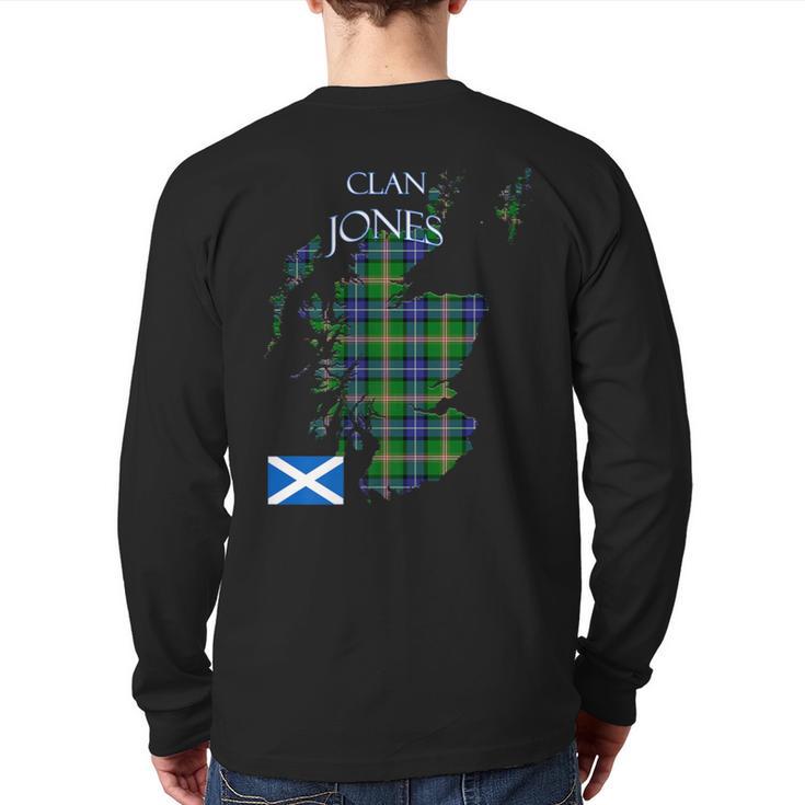 Jones Scottish Clan Tartan Scotland Back Print Long Sleeve T-shirt