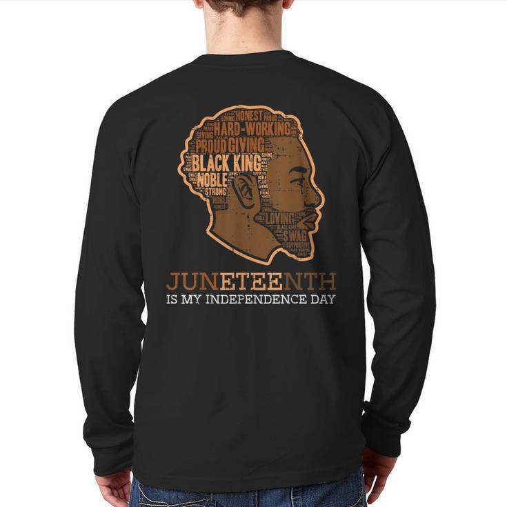 Junenth Black King Independence Day Melanin Dad Men Ns Back Print Long Sleeve T-shirt