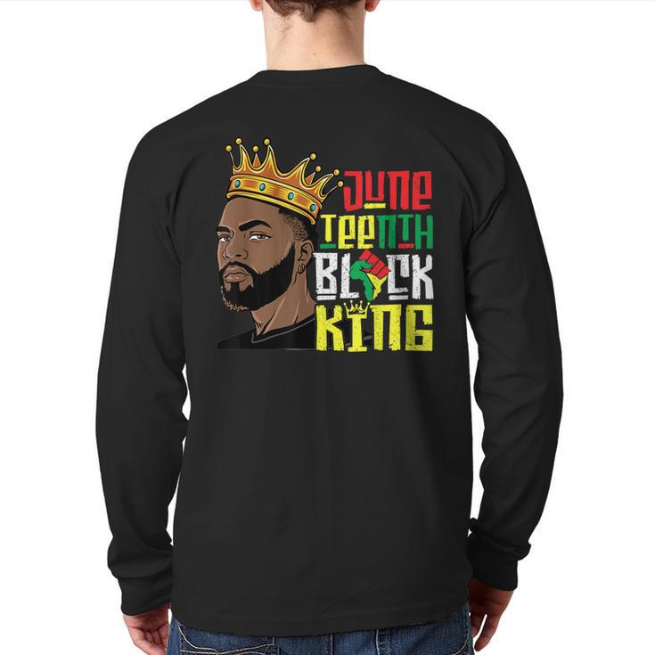 Junenth Black King Melanin Father Dad Men Son Dad Boys Back Print Long Sleeve T-shirt