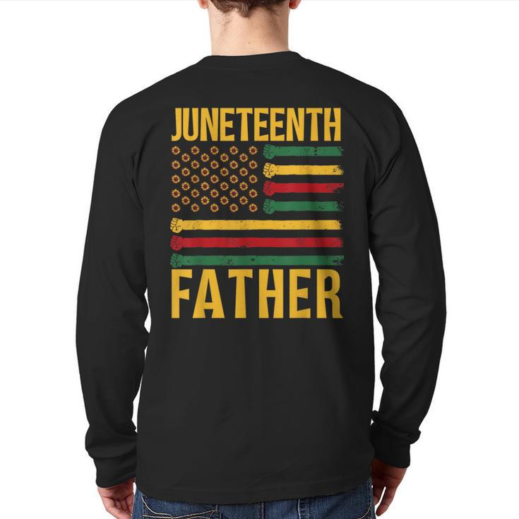 Junenth Father 1865 African Family Black Dad Daddy Papa Back Print Long Sleeve T-shirt