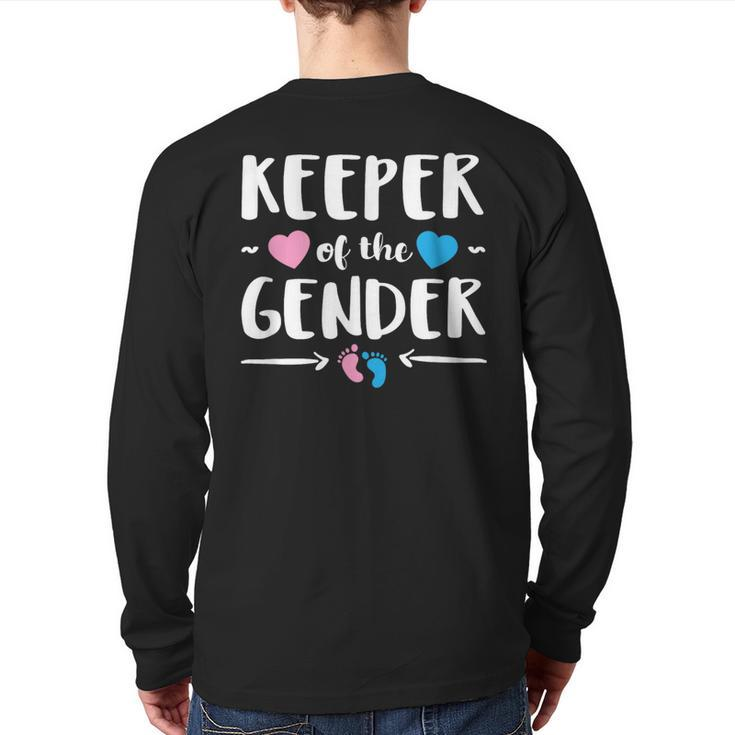 Keeper Of Gender Reveal Gender Reveal Announcement Back Print Long Sleeve T-shirt