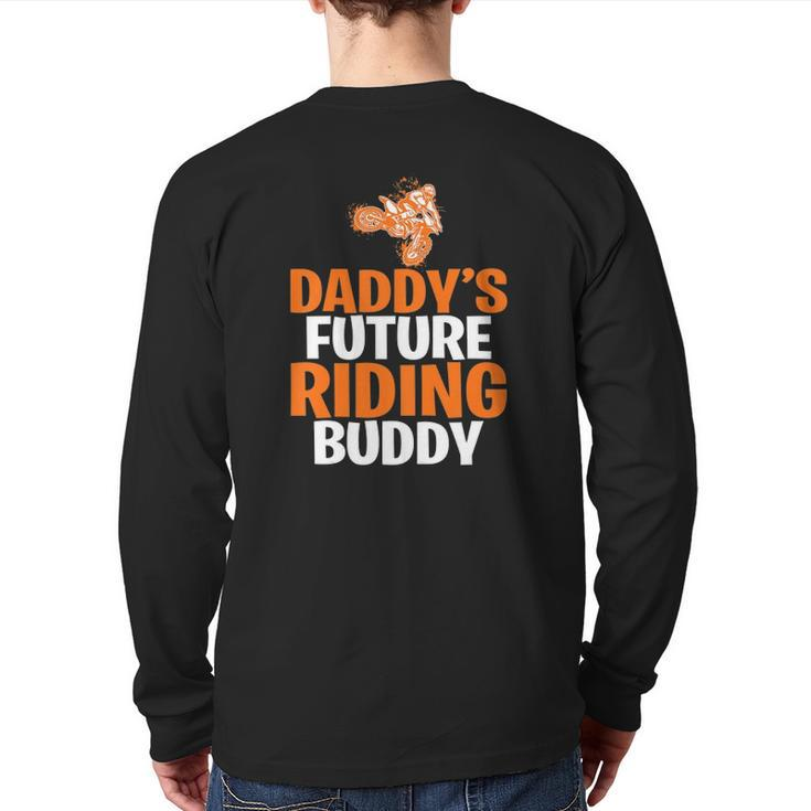 Kids Daddy's Future Riding Buddy Motocross Kids Father Son Back Print Long Sleeve T-shirt