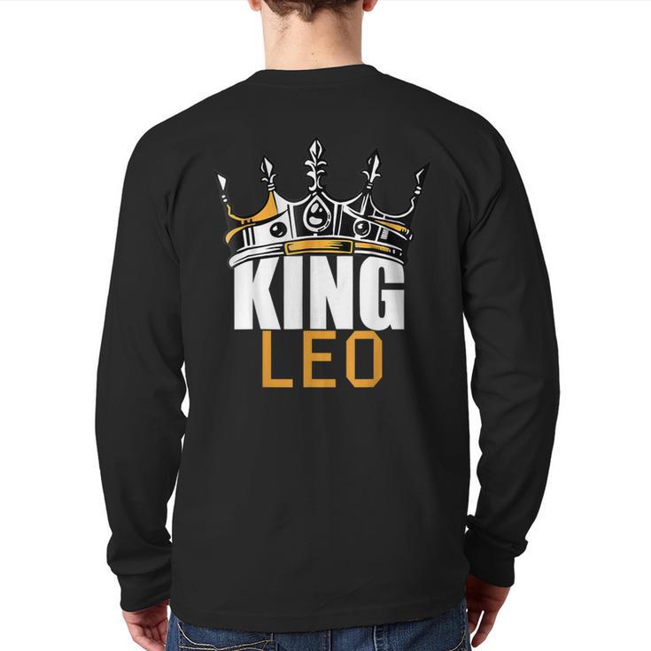 King Leo Birthday Horoscope Zodiac Sign Astrology Back Print Long Sleeve T-shirt