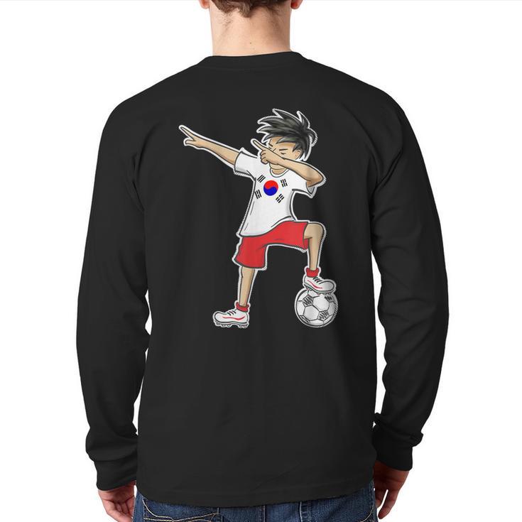 Korean Boy Wearing The Colors Of South Korea Back Print Long Sleeve T-shirt