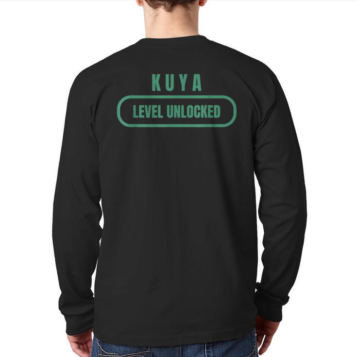 Kuya Level Unlocked Becoming A Filipino Older Brother Back Print Long Sleeve T-shirt