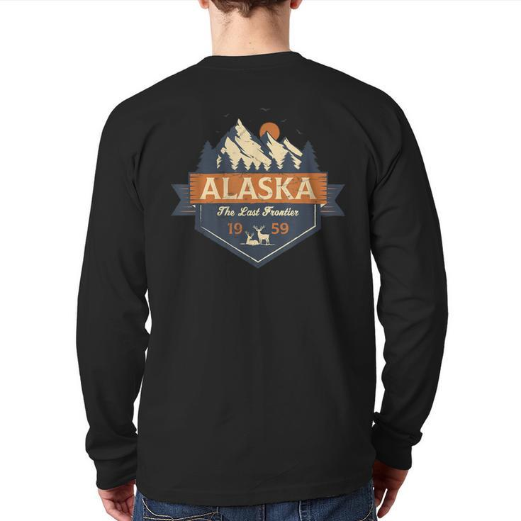Last Frontier Retro Alaska Back Print Long Sleeve T-shirt