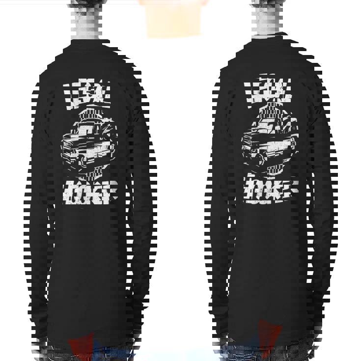 Legal Hooker Towing Vintage Tow Truck Driver Retro Back Print Long Sleeve T-shirt