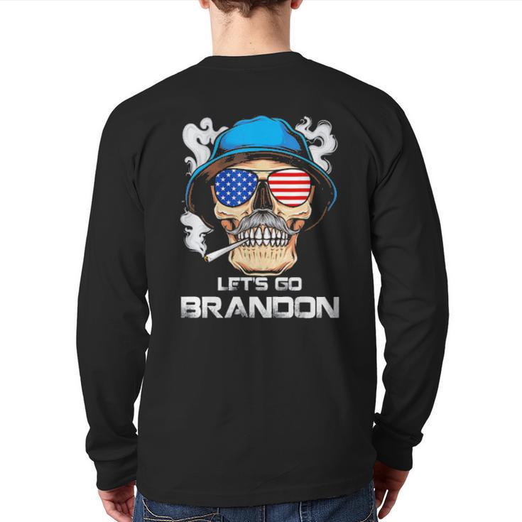 Let’S Go Brandon – Lets Go Brandon Skull American Flag Classic Back Print Long Sleeve T-shirt