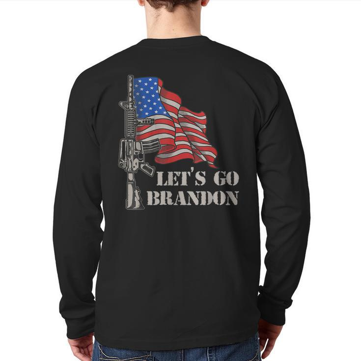 Let's Go Brandon Veteran Us Army Battle Flag  Idea Back Print Long Sleeve T-shirt