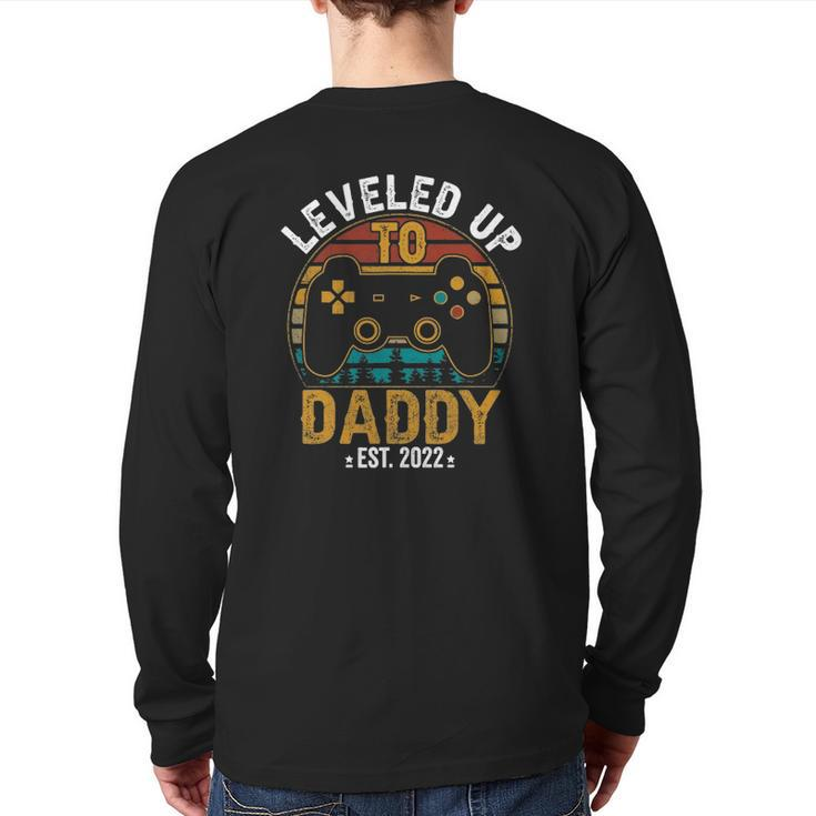 I Leveled Up To Daddy 2022 Soon To Be Dad 2022 Gamer Back Print Long Sleeve T-shirt
