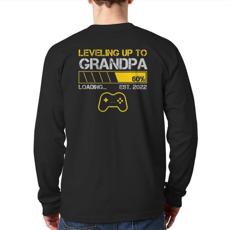 Leveling Up To Grandpa Est 2022 Loading Gaming Family Back Print Long Sleeve T-shirt