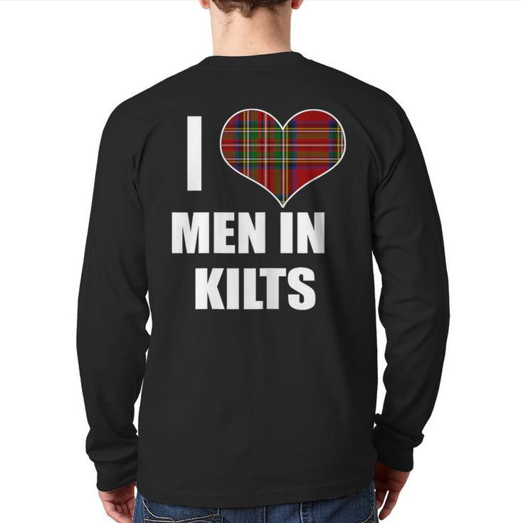 I Love In Kilts Royal Stewart Tartan Plaid Kilt Heart Back Print Long Sleeve T-shirt