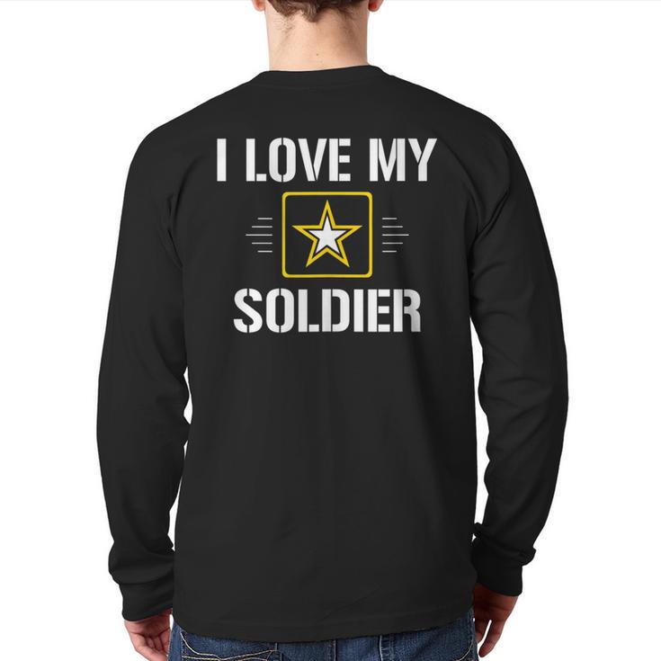 I Love My Soldier Military Army Back Print Long Sleeve T-shirt