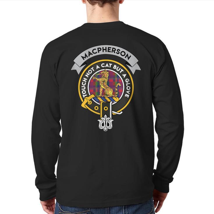 Macpherson Clan Badge Scottish Tartan Back Print Long Sleeve T-shirt