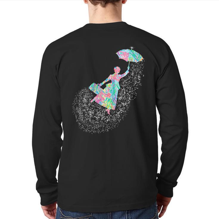 Magical Flying Nanny Glimmer Spoonful Of Sugar Back Print Long Sleeve T-shirt