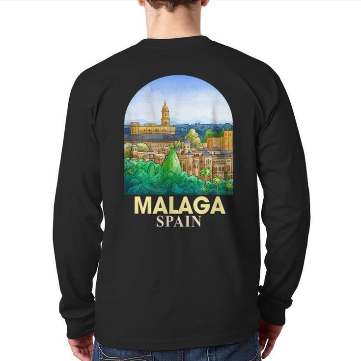 Malaga Spain Travel Catedral De Malaga Traveling Spain Trip Back Print Long Sleeve T-shirt