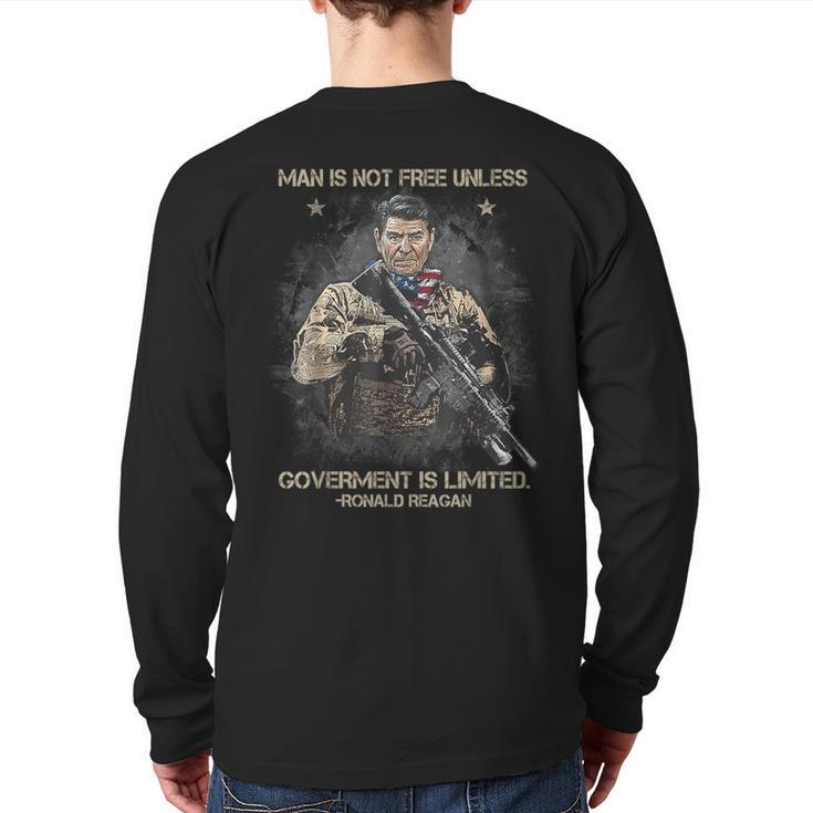 Man Is Not Free Unless Government Is Limited Back Print Long Sleeve T-shirt