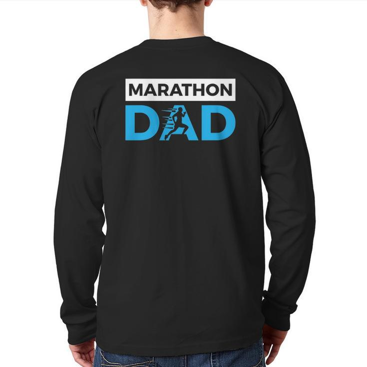 Marathon Dad Sport Running Father's Day Back Print Long Sleeve T-shirt