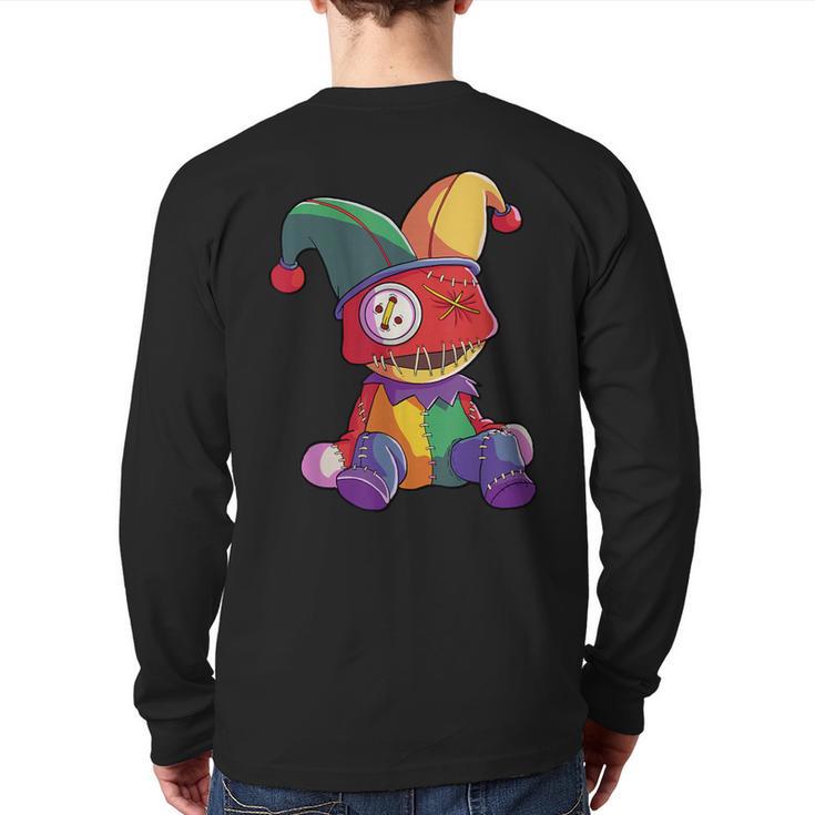 Mardi Gras Costume Voodoo Doll Jester Hat Carnival Back Print Long Sleeve T-shirt