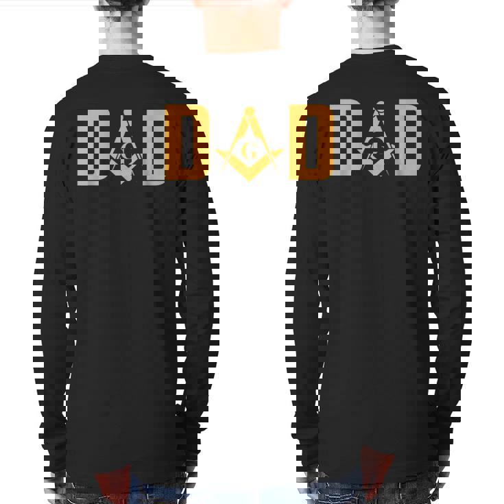 Masonic Dad Mason Symbol Back Print Long Sleeve T-shirt