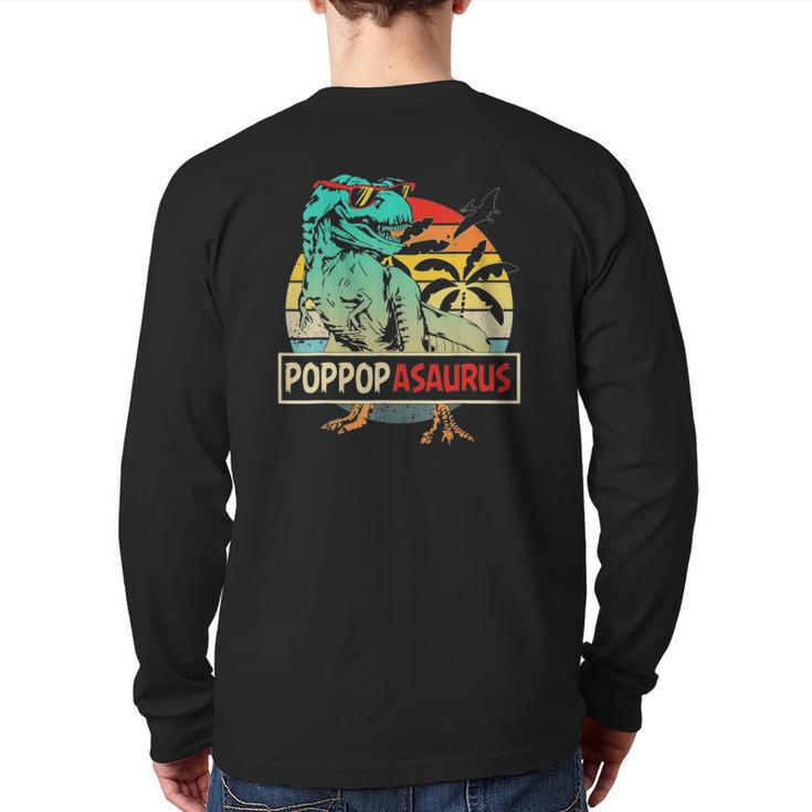 Matching Family Poppopasaurusrex Father's Day Poppop Back Print Long Sleeve T-shirt