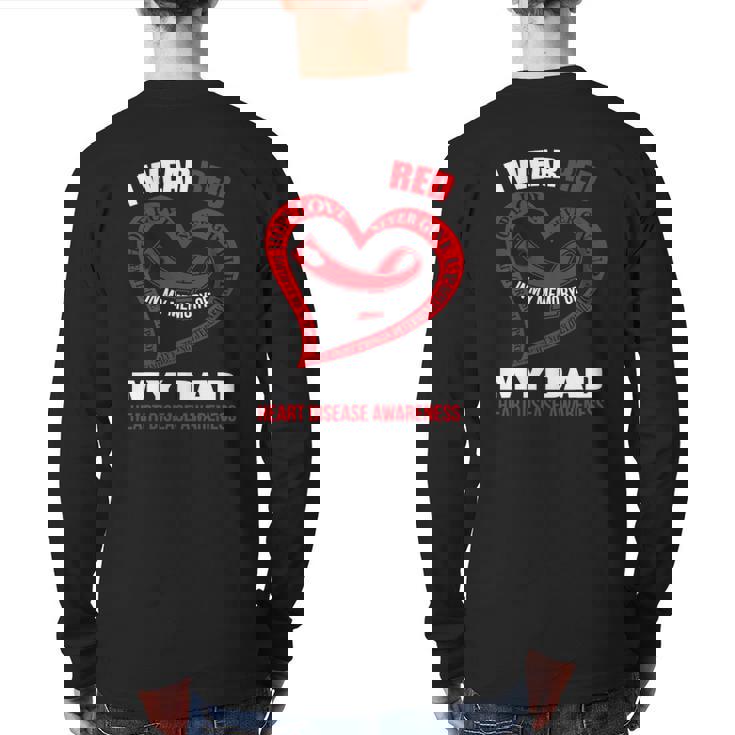 In My Memory Of My Dad Heart Disease Awareness Back Print Long Sleeve T-shirt
