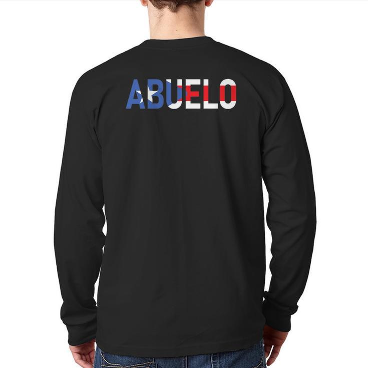 Mens Abuelo Puerto Rico Flag Puerto Rican Pride Father's Day Back Print Long Sleeve T-shirt
