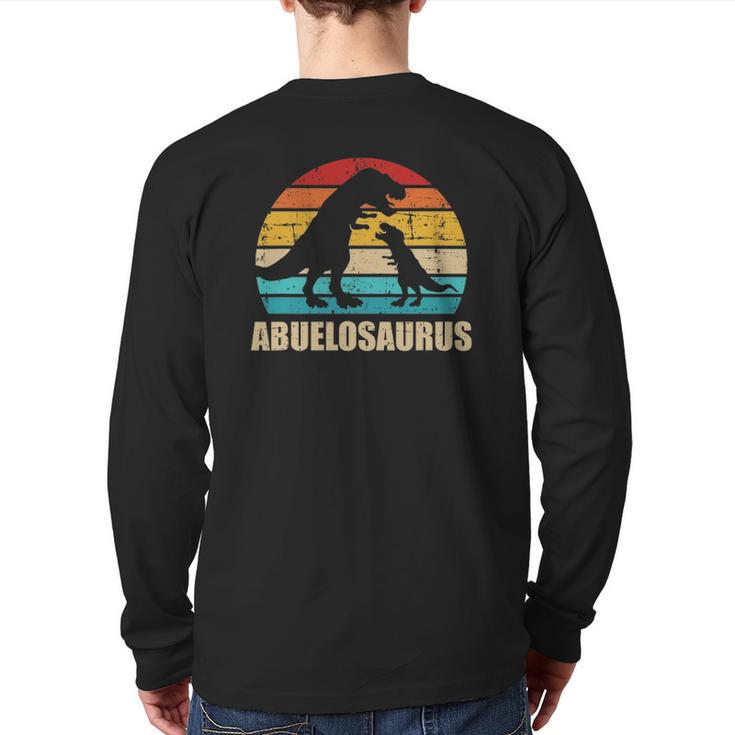 Mens Abuelosaurus Vintage Retro Para Abuelo Back Print Long Sleeve T-shirt