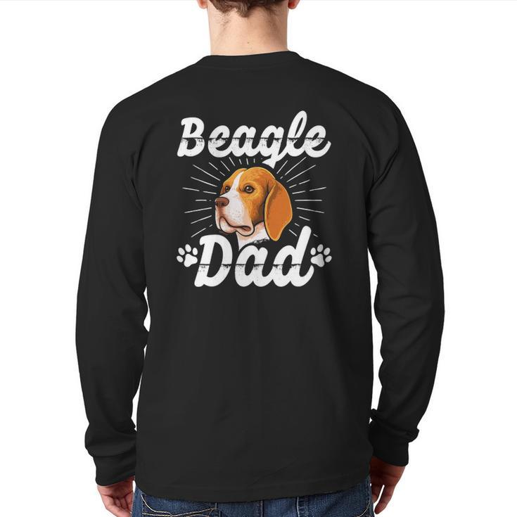 Mens Beagle Dad Dog Owner Dog Dad Beagle Back Print Long Sleeve T-shirt