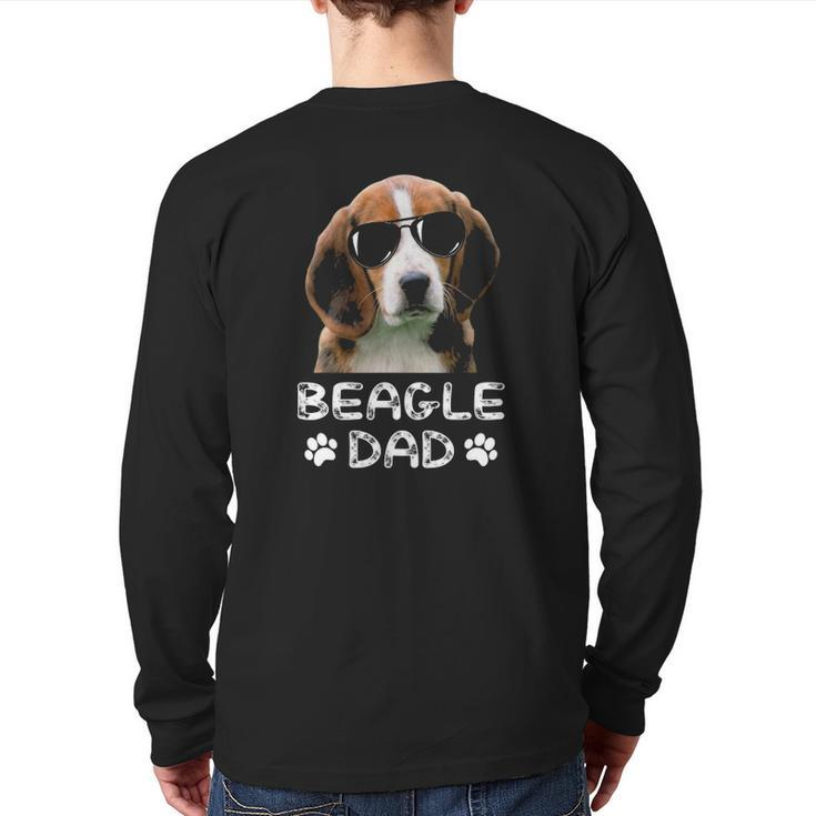 Mens Beagle Dadfunny Beagle Dad Lover Back Print Long Sleeve T-shirt