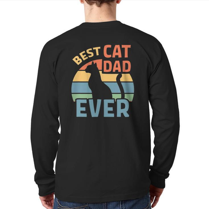 Mens Best Cat Dad Ever Back Print Long Sleeve T-shirt