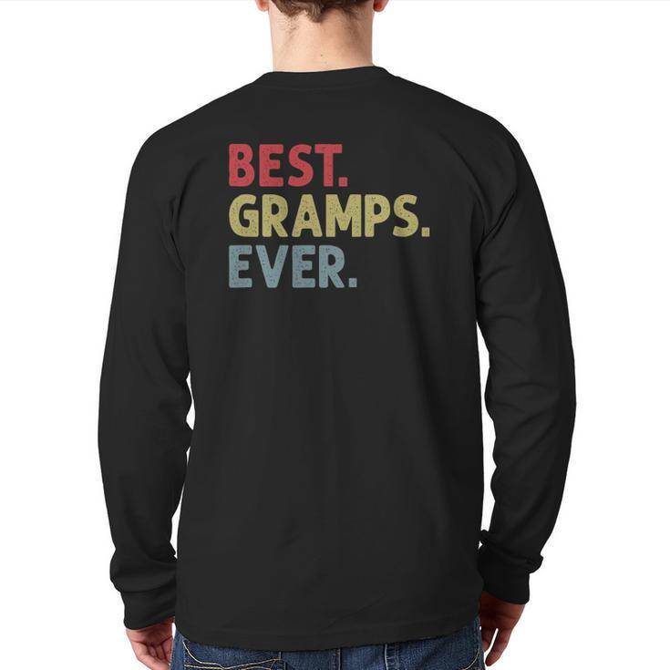Mens Best Gramps Ever For Grandpa Grandfather From Grandkids Back Print Long Sleeve T-shirt