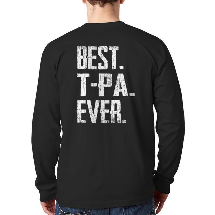Mens Best T Pa Ever Grandpa Tee Back Print Long Sleeve T-shirt