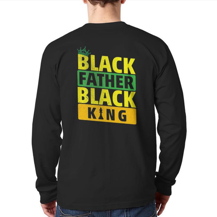 Mens Black Father Husband Dope Black Dad Black King Back Print Long Sleeve T-shirt