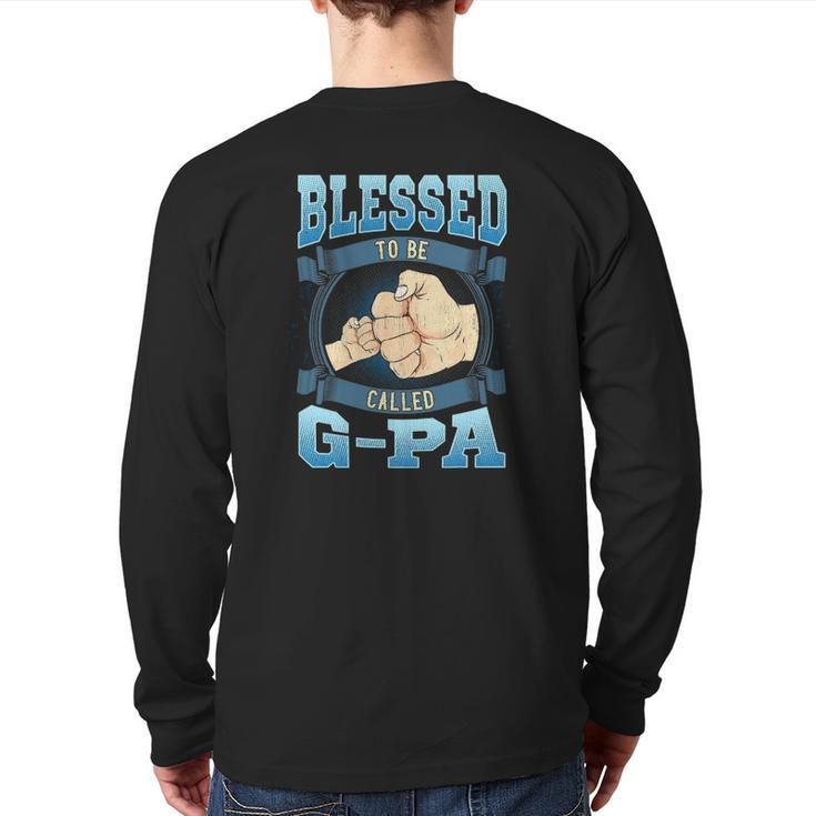 Mens Blessed To Be Called G Pa G Pa Grandpa Back Print Long Sleeve T-shirt