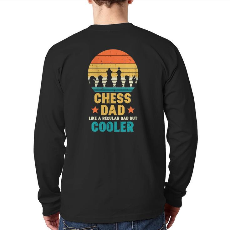Mens Chess Dad Regular But Cooler Retro Father's Day Player Men Back Print Long Sleeve T-shirt