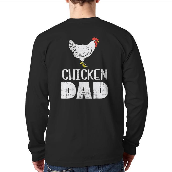 Mens Chicken Dad Farm Animal Farming Life Farmer Rancher Men Back Print Long Sleeve T-shirt