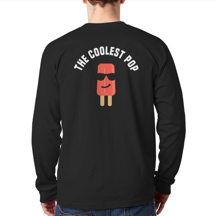 Mens The Coolest Pop Dad Fathers Day Back Print Long Sleeve T-shirt