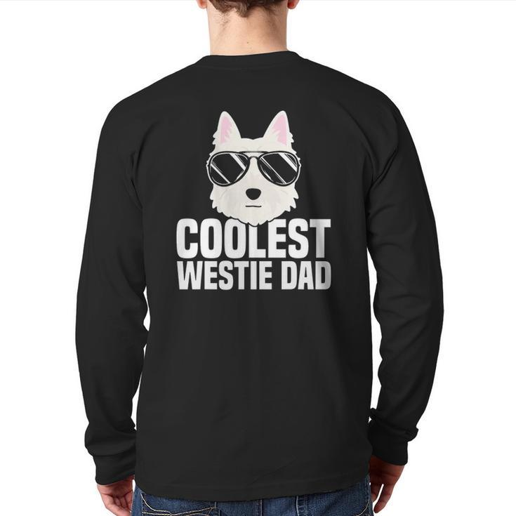 Mens Coolest Westie Dad West Highland White Terrier Dog Lover Back Print Long Sleeve T-shirt