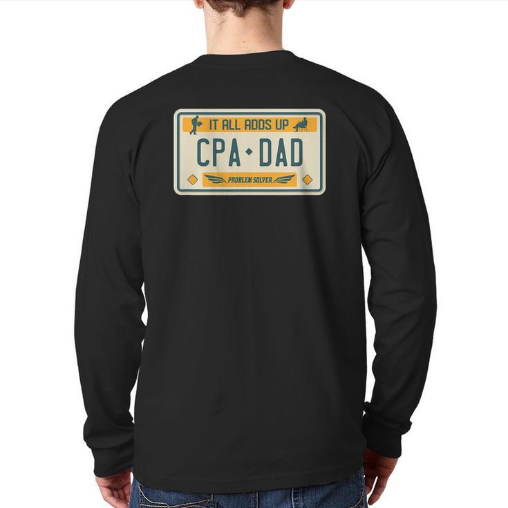 Mens Cpa Dad Accountant Accounting License Place Back Print Long Sleeve T-shirt