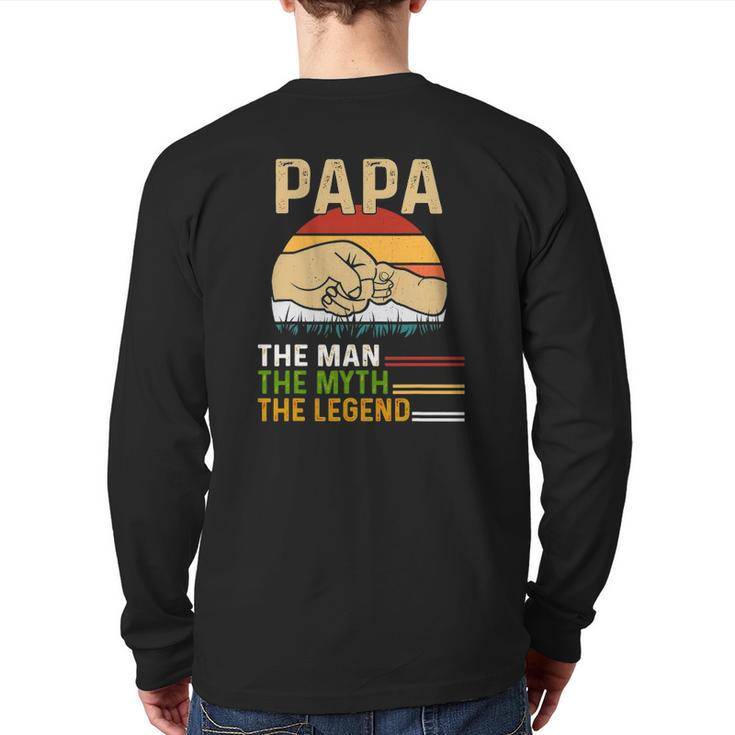 Mens Dad For Father's Day Man-Myth The Legend Papa Back Print Long Sleeve T-shirt