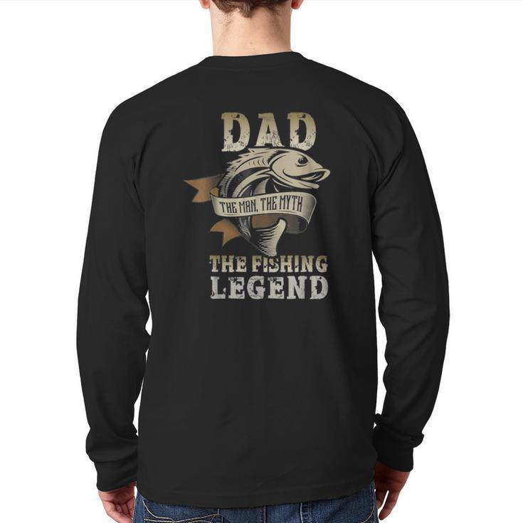 Mens Dad The Man The Myth The Fishing Legend Back Print Long Sleeve T-shirt